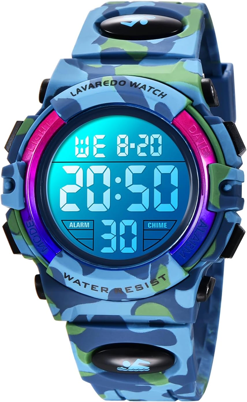 Kids Watch, Boys Watch Ages 3-15, Kids Digital Sport Outdoor Analog Watch LED 50 M Waterproof Alarm Wrist Watches with Silicone Band for Children, Boys, Girls, Kids Birthday Gift Ideas